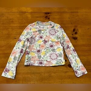 Carters Girls Toddler 5T Swim Rashguard Top Long Sleeve Floral Sun Protector